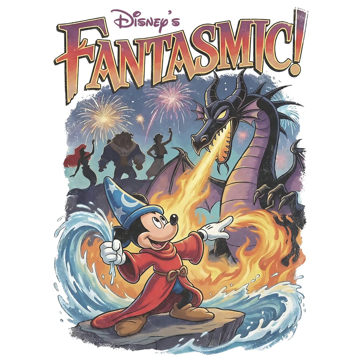 Magic Sorcerer Fireworks Show DTF Ready To Press Transfer
