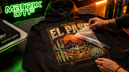 Premium custom DTF gang sheet transfers for clothing brands in El Paso Texas