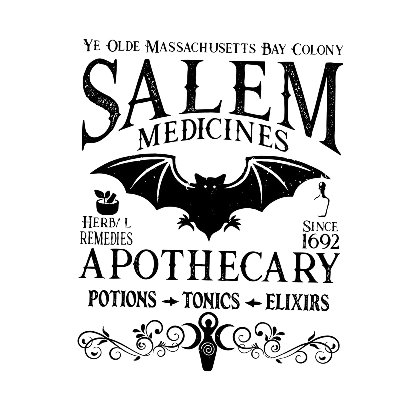 Salem Massachusetts Witch DTF Ready To Press Transfer