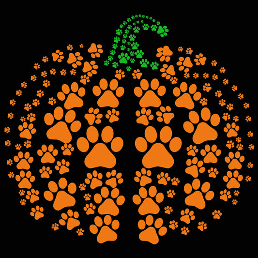 Paw Print Pumpkin Dog Lover DTF Ready To Press Transfer