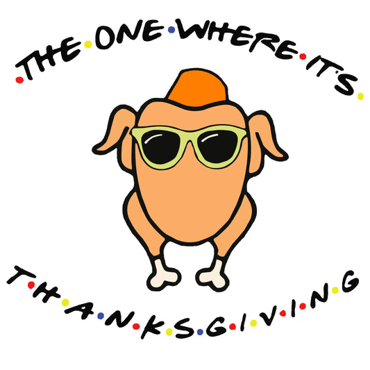 Retro Friendsgiving Turkey Sunglasses DTF Ready To Press Transfer