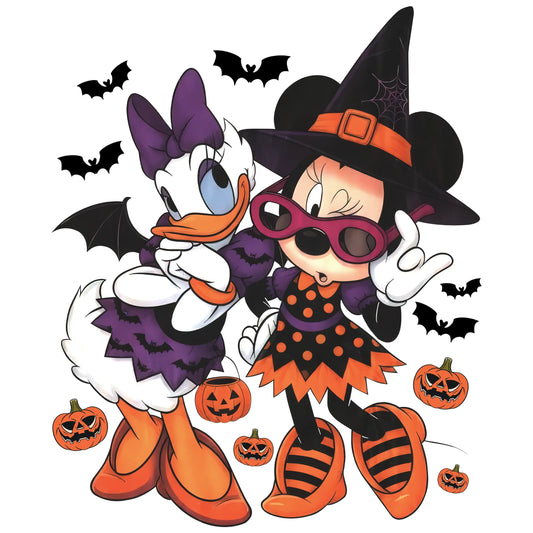 Theme Park Witch Mouse And Bat Duck DTF Ready To Press Transfer