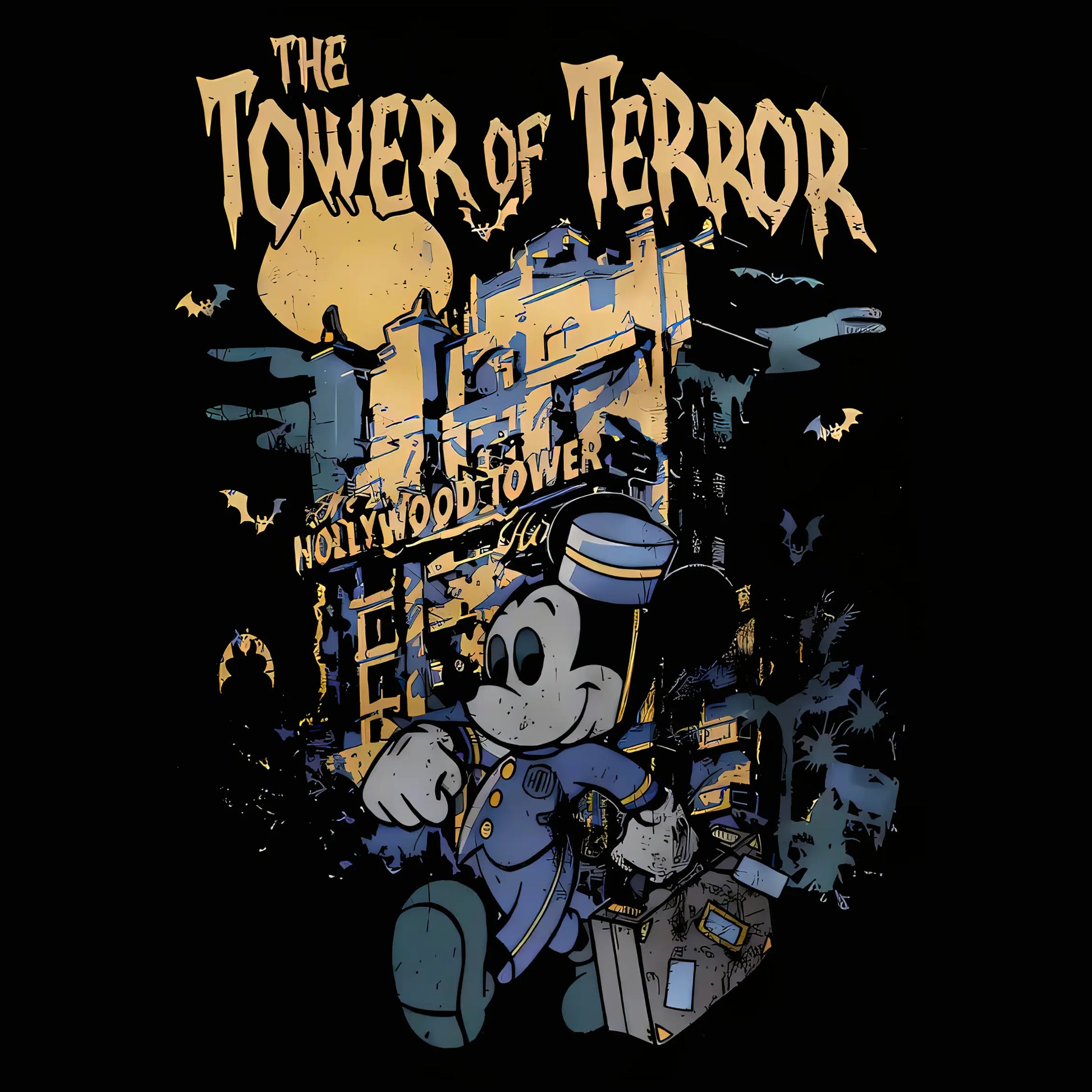 Spooky Tower Of Terror Bellhop Mouse DTF Ready To Press Transfer