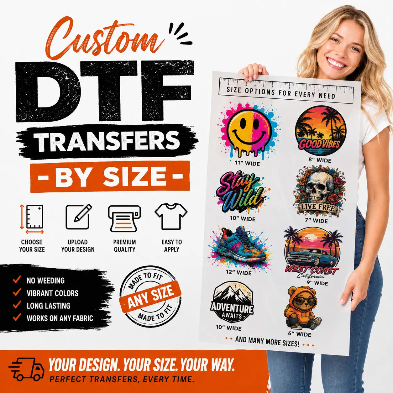 Custom DTF Transfers - By Size